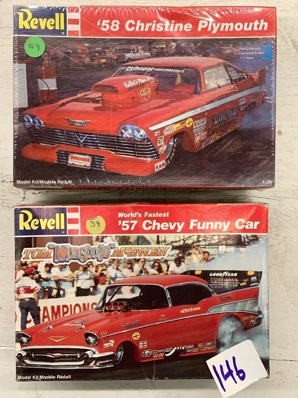 lot 146 image: (1) Revell 1957 Chevy Funny Car & (...