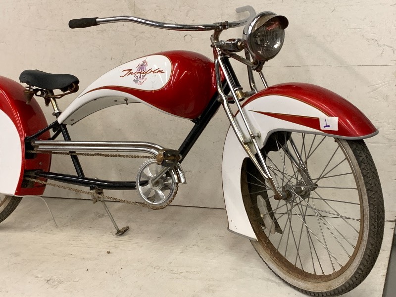 lot 1 image: Custom-Built Motorcycle Bicycle