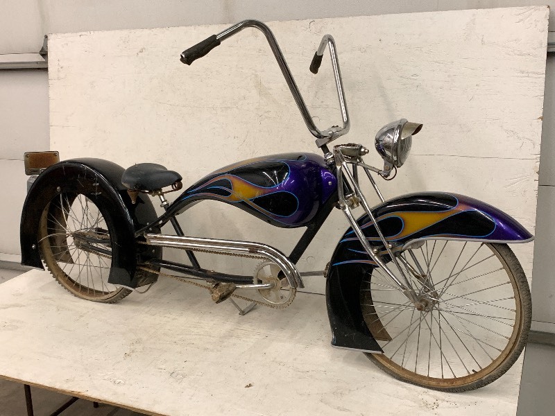 lot 2 image: Custom-Built Motorcycle Bicycle