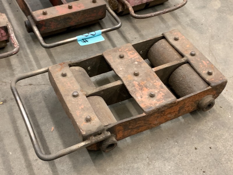 lot 18 image: Set Of (4) Heavy Duty Steel Dollies  Rollers