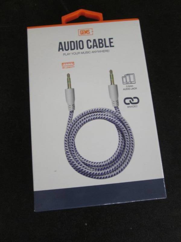 lot 199 image: Case of 48 Gems Braided Audio Cable...