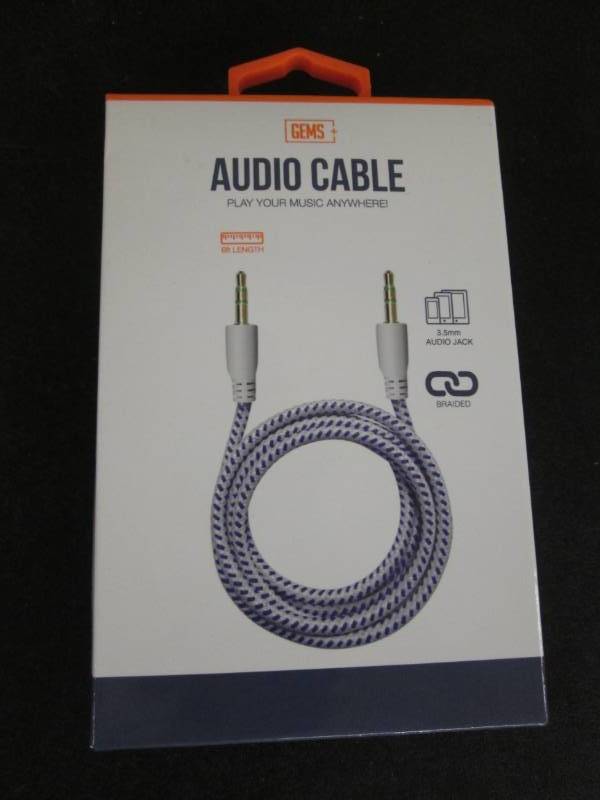 lot 201 image: Case of 48 Gems Braided Audio Cable...