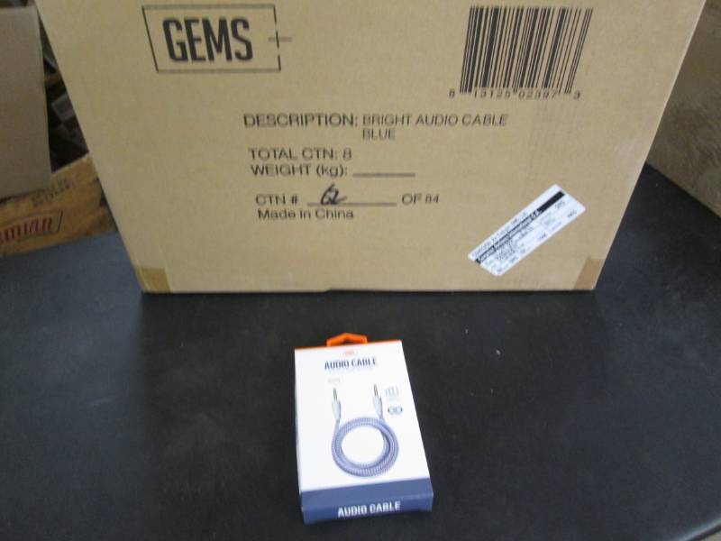lot 202 image: Case of 48 Gems Braided Audio Cable...