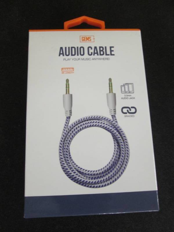 lot 203 image: Case of 48 Gems Braided Audio Cable...