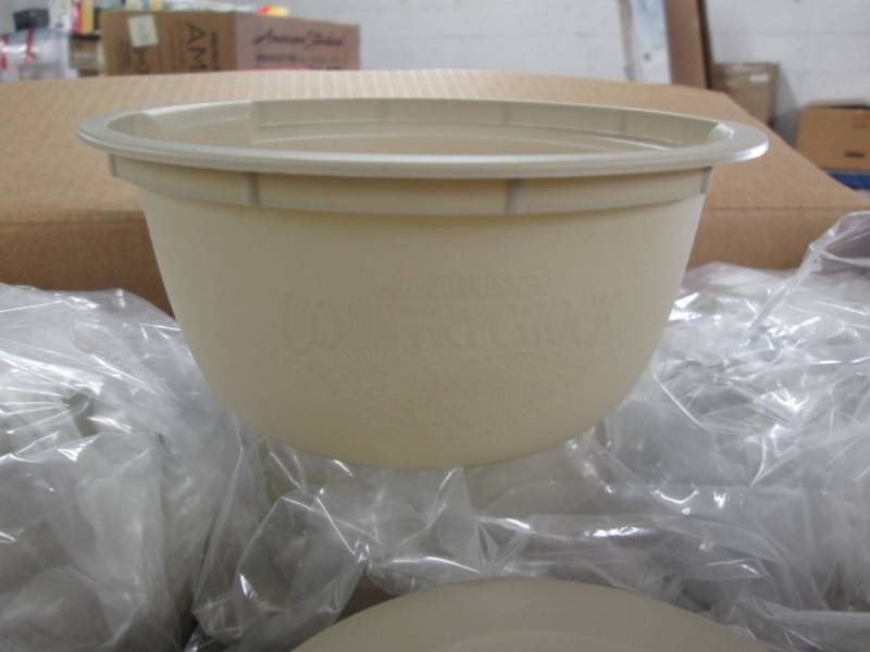 lot 219 image: Case of 354 Plastic Tubs...