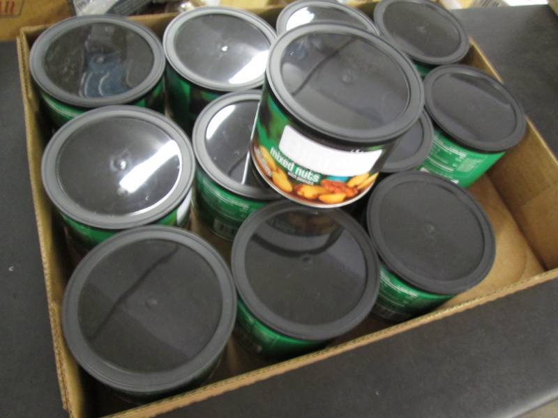 lot 243 image: Case of 12 -10.3 oz Cans Mixed Nuts...