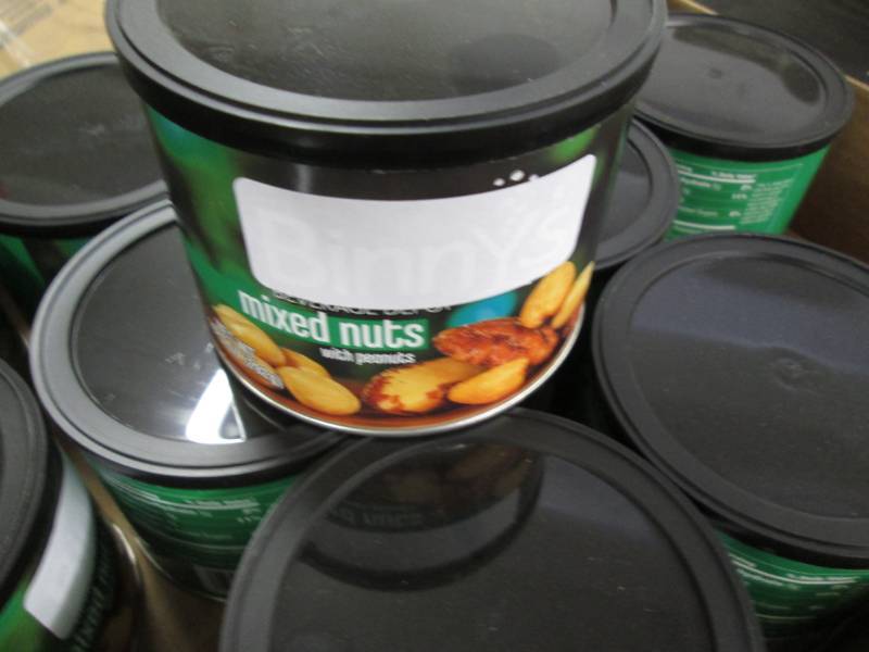 lot 244 image: Case of 12 -10.3 oz Cans Mixed Nuts...