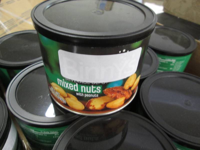 lot 245 image: Case of 12 -10.3 oz Cans Mixed Nuts...