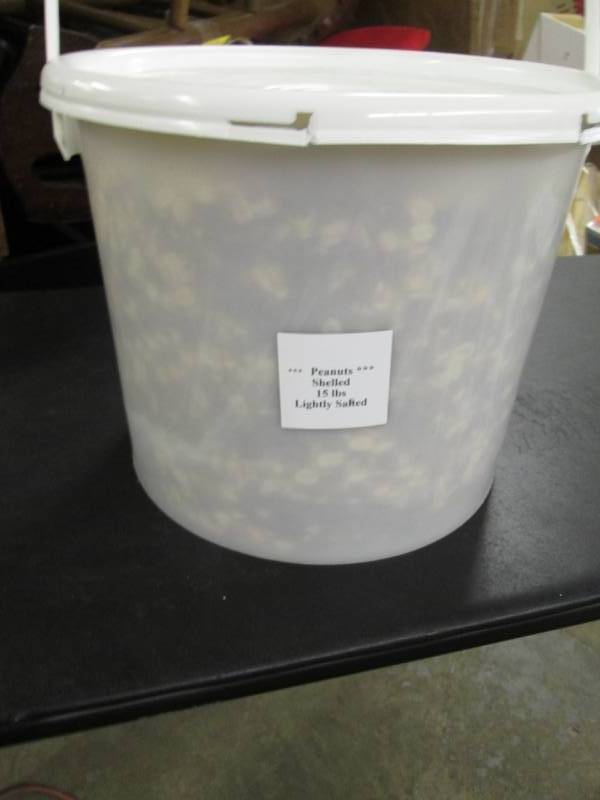 lot 262 image: 15 lb Bucket Lightly Salted Shelled...