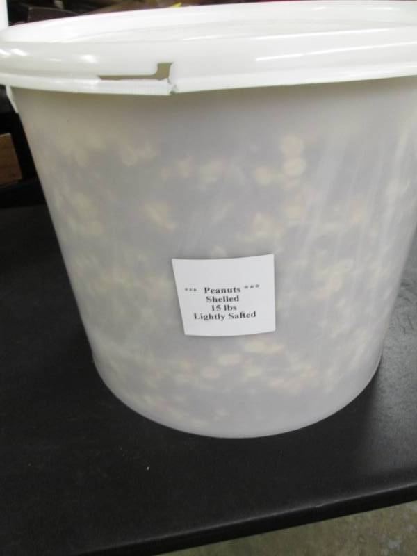lot 263 image: 15 lb Bucket Lightly Salted Shelled...