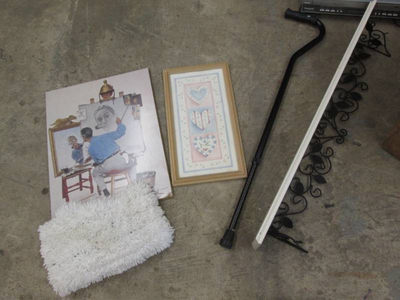 lot 277 image: Shelf, Wall Dcor, Large Mop Head,...
