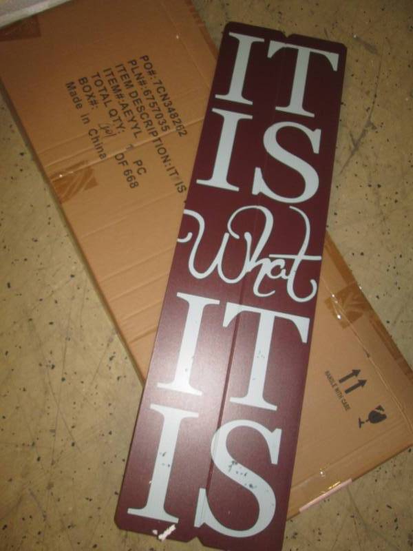 lot 5 image: It Is What It Is Wall Plaque ...