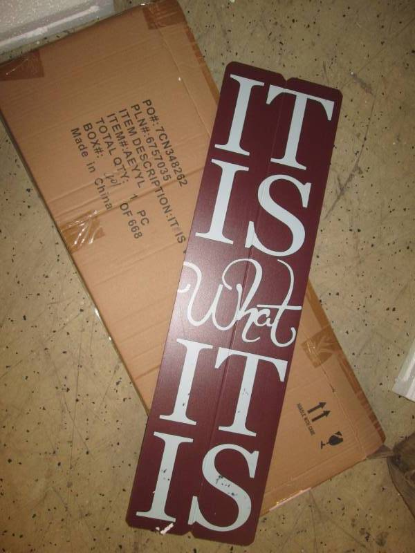 lot 6 image: It Is What It Is Wall Plaque ...