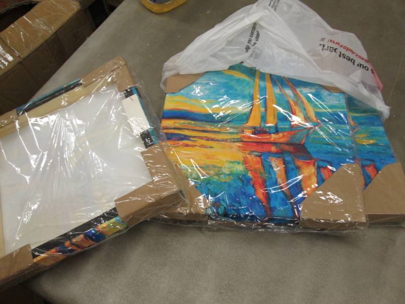 lot 120 image: 3 - 12x12 Sailboat Canvas prints...