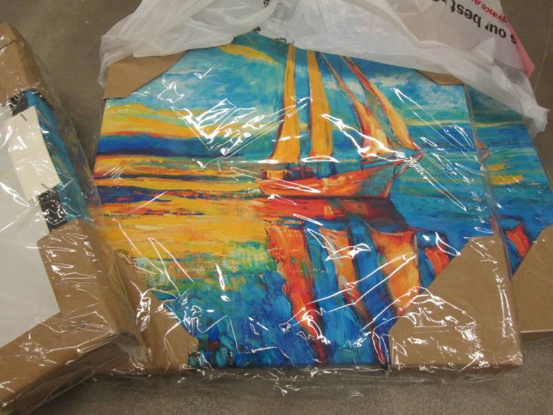 lot 121 image: 3 - 12x12 Sailboat Canvas prints...