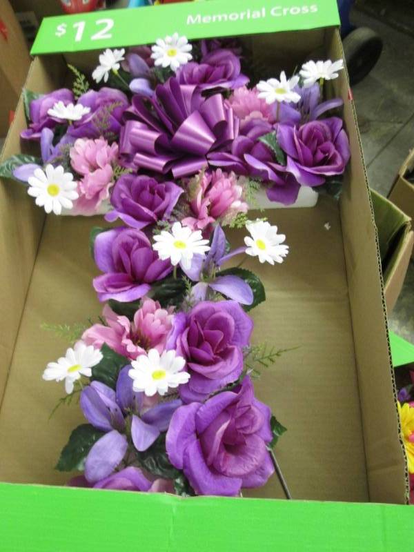 lot 144 image: Lot of 3 Cemetery Flowers...