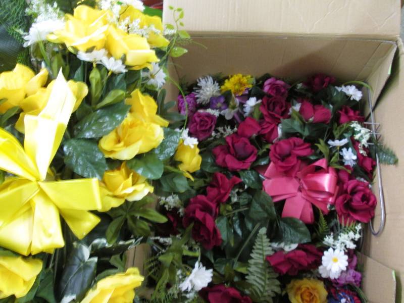 lot 150 image: Large Box of Cemetery Flowers...