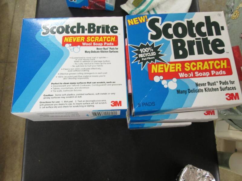 lot 157 image: 5- 8pk Scotch-Brite Never Scratch S...