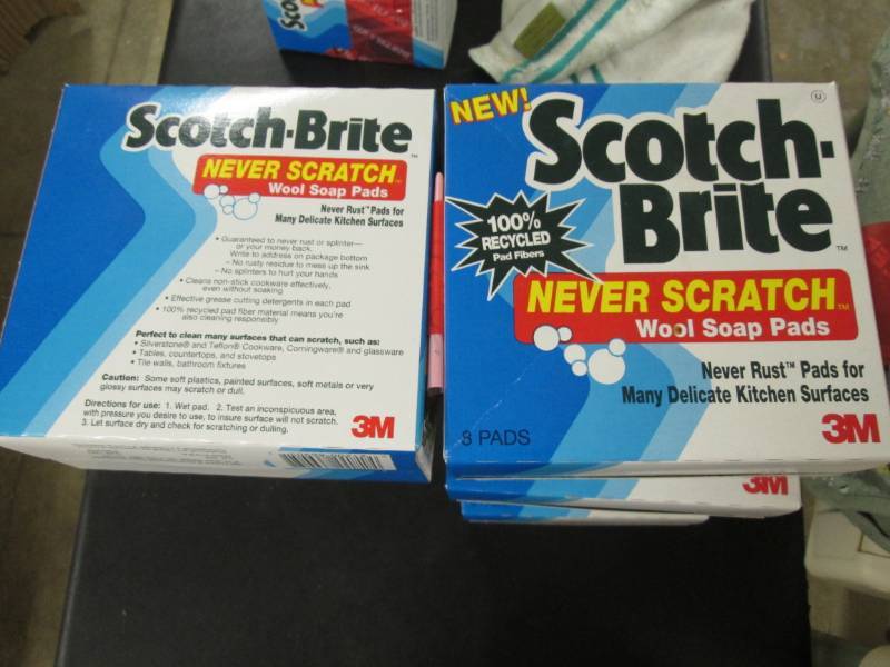 lot 158 image: 5- 8pk Scotch-Brite Never Scratch S...