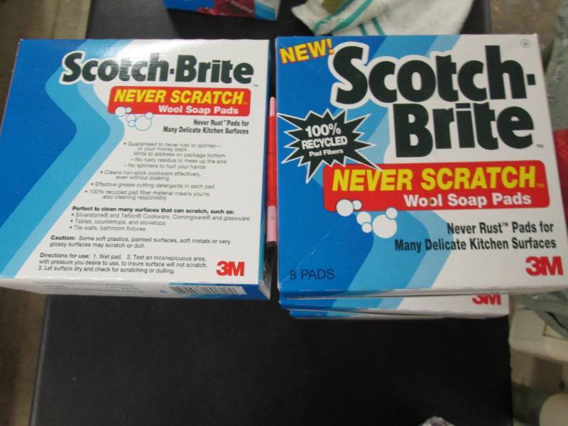 lot 159 image: 5- 8pk Scotch-Brite Never Scratch S...