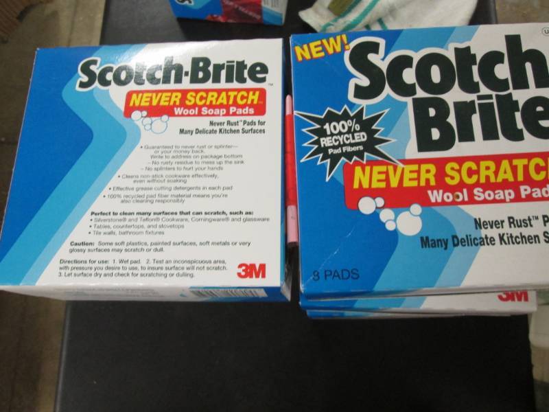lot 160 image: 5- 8pk Scotch-Brite Never Scratch S...