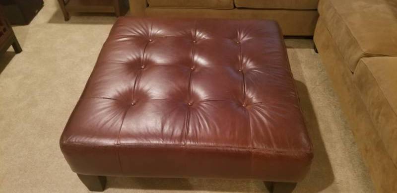 Bernhardt Leather Ottoman For Pottery Barn Bloomington Executive