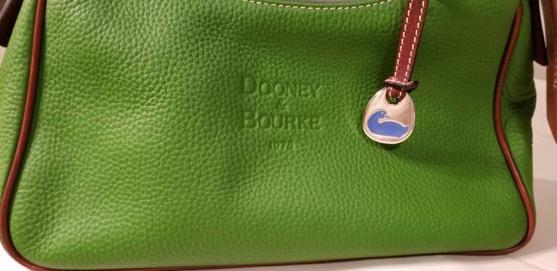 lot 51 image: Dooney & Bourke Kelly Green Leather Hobo Handbag - Like New