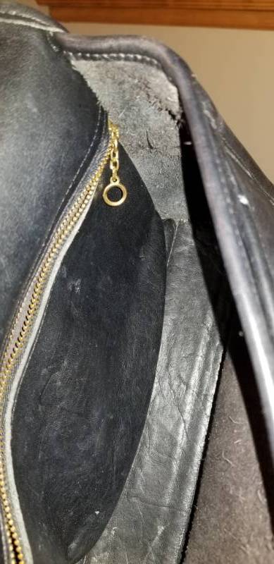 lot 49 image: Vintage Coach Black Leather Satchel Handbag, Small
