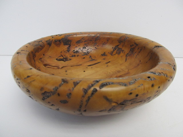 lot 16 image: Artist Made Signed Burlwood Bowl