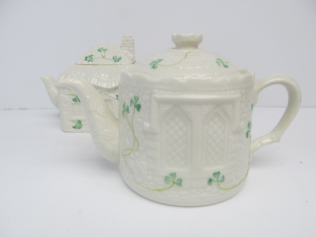 lot 26 image: Pair of Signed BELLEEK Porcelain Teapots