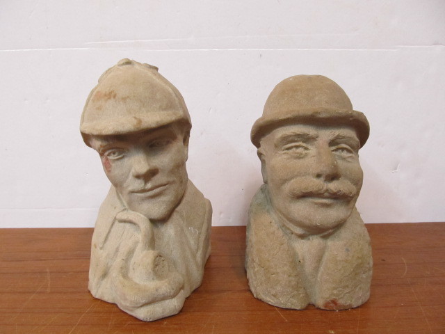lot 45 image: Sherlock Holmes & Watson Busts by Forde Crafts