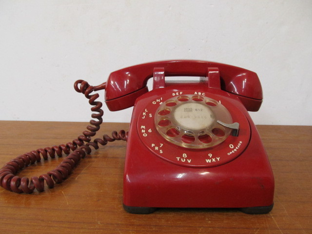 lot 94 image: Vintage RED Western Electric Rotary Dial Telephone