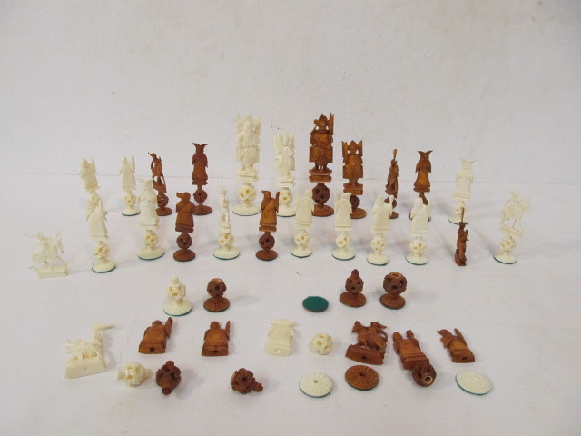 lot 101 image: Vintage Carved Oriental Chess Set