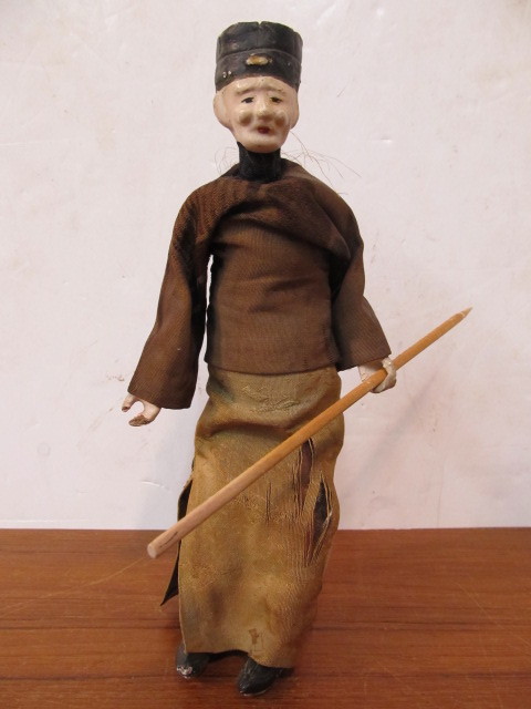 lot 102 image: Old Antique Chinese Composition Doll Toy
