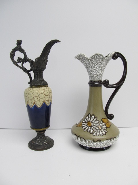 lot 162 image: Vintage Art Pottery Ewer & Lamp Base