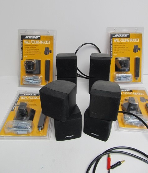 lot 169 image: Group of Working BOSE Multi-Directional Surround Sound Speakers wWall Brackets