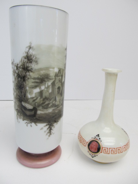 lot 259 image: Pair of Antique White Glass Vases