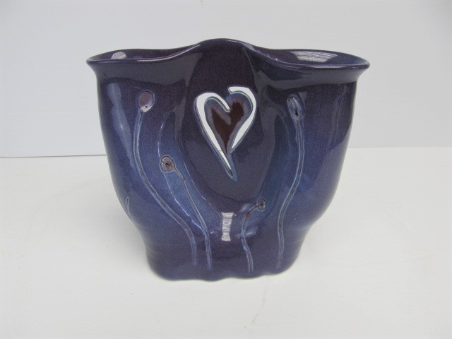 lot 263 image: Hand Thrown Signed Art Pottery Double Vase