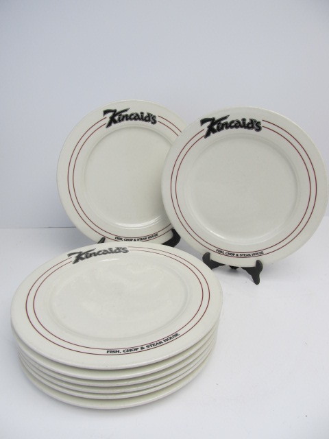 lot 268 image: Set of 8 Large 12.5 Restaurant Dinner Plates From Kincaids Steakhouse 