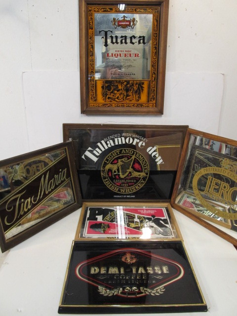 lot 250 image: Lot of Advertising Vintage Bar Mirror Signs