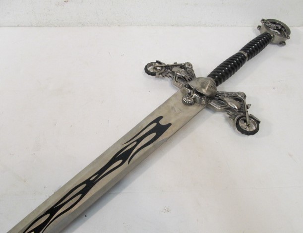 lot 237 image: Large Rebel To The Bone Choppers Skull & Motorcycle Sword