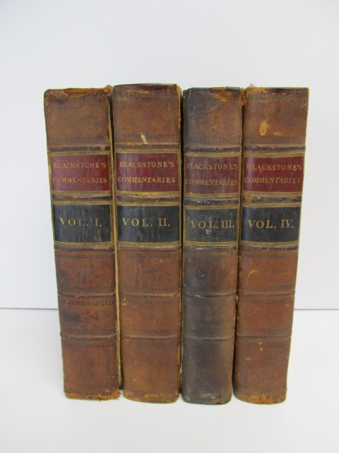 lot 4 image: Original 1809 Leather Bound BLACKSTONES COMMENTARIES English Law Books