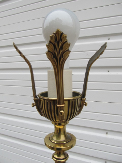 lot 274 image: Quality Vintage Brass STIFFEL Torchiere Floor Lamp