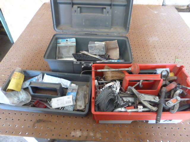 lot 93 image: Toolboxes with Miscellaneous Hardware
