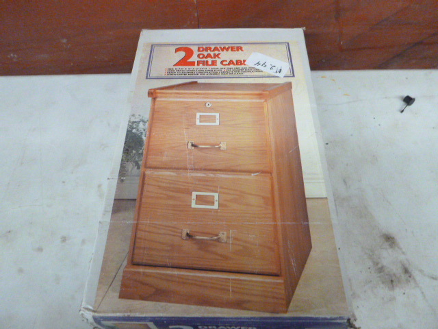 lot 244 image: New 2 Drawer Oak File Cabinet