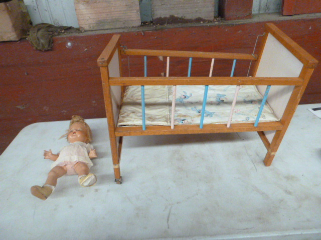 lot 247 image: Doll with Doll Crib