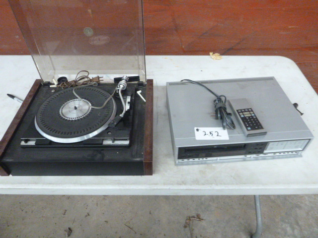 lot 252 image: Turn Table and VHS Player