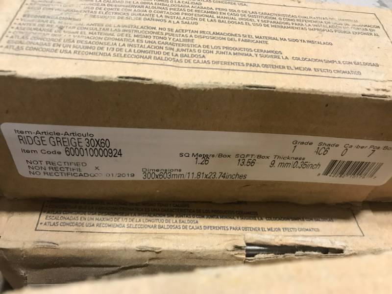 lot 5 image: 12 x 24 Grey Tile and Quarry Tile, 1 Pallet