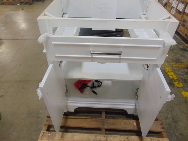 lot 202 image: Home Decorators Collection Melpark 30 in. W x 22 in. D Bath Vanity in White Melpark 30W