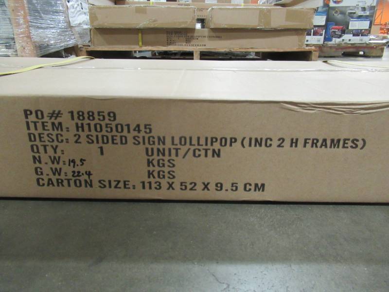 lot 50 image: AMERICAN DISPLAY AND FIXTURE, H1050145, 2- Sided Lollipop Display Sign.